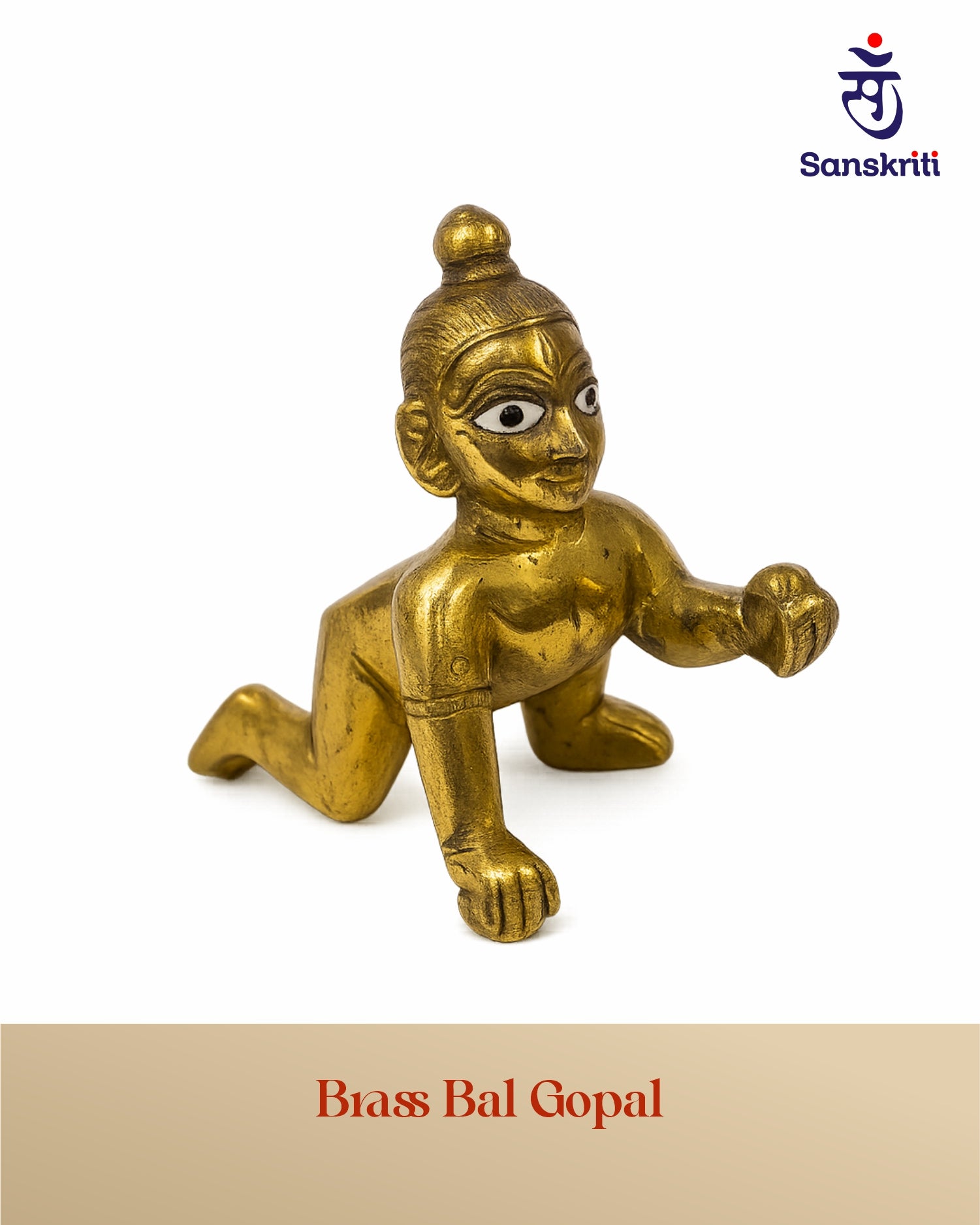Laddu Gopal Idol – Brass Murti for Janmashtami, Puja & Home Decor (Size 3)(8*8*3 in)